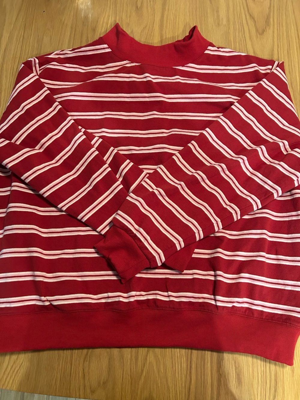 Parke Striped Mockneck Pullover Color Amour Red Stripe Size XXL